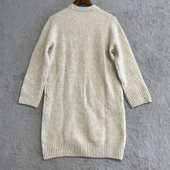 NWOT Dalia Women's Beige Wool Blend Midi Sweater Dress S Crewneck - Picture 2 of 9